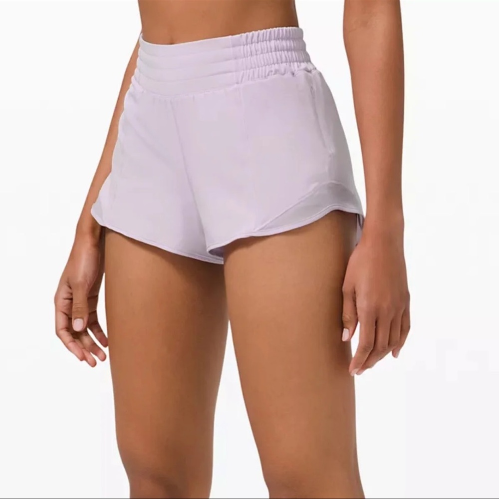 Lululemon Hotty Hot Hi Rise Gym Shorts Lavender - Picture 3 of 9